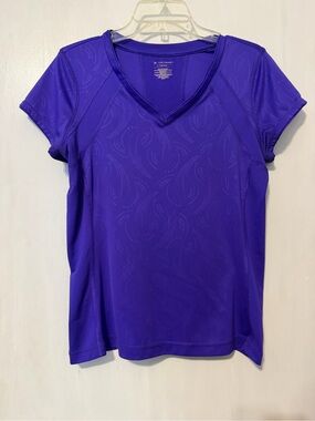 Women’s Purple V-Neck Active Top, Size Large